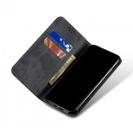 Flip Cover Xiaomi Redmi 10 Tissu Jeans Flip Cover Xiaomi Redmi 10 Tissu Jeans