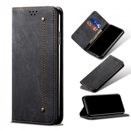 Flip Cover Xiaomi Redmi 10 Tissu Jeans Flip Cover Xiaomi Redmi 10 Tissu Jeans