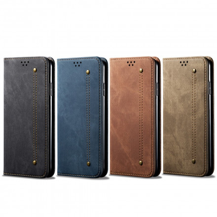 Flip Cover Xiaomi Redmi 10 Tissu Jeans Flip Cover Xiaomi Redmi 10 Tissu Jeans