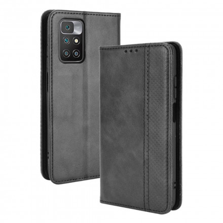 Flip Cover Xiaomi Redmi 10 Effet Cuir Vintage Stylisé