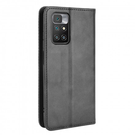 Flip Cover Xiaomi Redmi 10 Effet Cuir Vintage Stylisé Flip Cover Xiaomi Redmi 10 Effet Cuir Vintage Stylisé