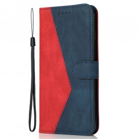 Housse Oppo A94 5G Simili Cuir Bicolore Triangle