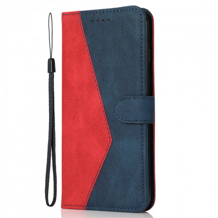 Housse Oppo A94 5G Simili Cuir Bicolore Triangle Housse Oppo A94 5G Simili Cuir Bicolore Triangle