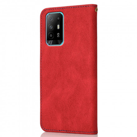 Housse Oppo A94 5G Simili Cuir Bicolore Triangle Housse Oppo A94 5G Simili Cuir Bicolore Triangle