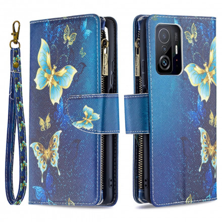Housse Xiaomi 11T / 11T Pro Poche Zippée Papillons Housse Xiaomi 11T / 11T Pro Poche Zippée Papillons
