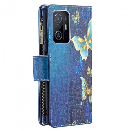 Housse Xiaomi 11T / 11T Pro Poche Zippée Papillons Housse Xiaomi 11T / 11T Pro Poche Zippée Papillons