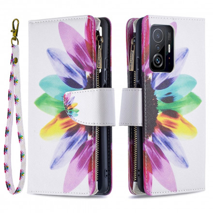 Housse Xiaomi 11T / 11T Pro Poche Zippée Fleur Housse Xiaomi 11T / 11T Pro Poche Zippée Fleur