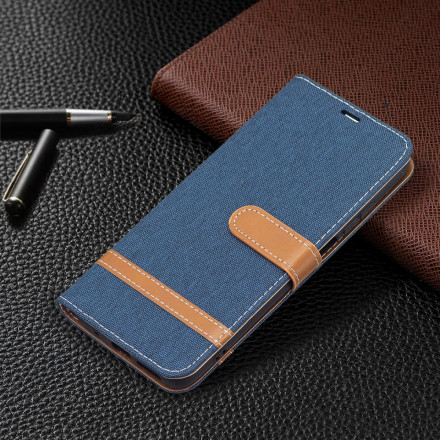 Housse Xiaomi Redmi 10 Tissu et Effet Cuir à Lanière Housse Xiaomi Redmi 10 Tissu et Effet Cuir à Lanière