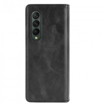 Flip Cover Samsung Galaxy Z Fold 3 5G Effet Cuir Stylisé Flip Cover Samsung Galaxy Z Fold 3 5G Effet Cuir Stylisé