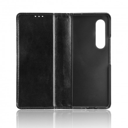 Flip Cover Samsung Galaxy Z Fold 3 5G Effet Cuir Stylisé Flip Cover Samsung Galaxy Z Fold 3 5G Effet Cuir Stylisé