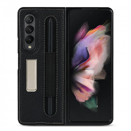 Coque Samsung Galaxy Z Fold 3 5G Cuir Litchi Support Coque Samsung Galaxy Z Fold 3 5G Cuir Litchi Support