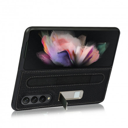 Coque Samsung Galaxy Z Fold 3 5G Cuir Litchi Support Coque Samsung Galaxy Z Fold 3 5G Cuir Litchi Support