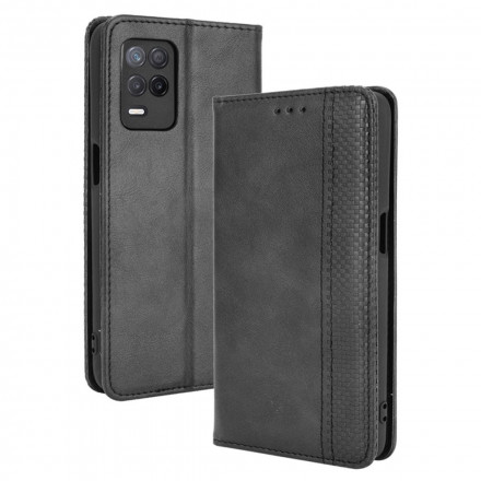 Flip Cover Realme 8 5G Effet Cuir Vintage Stylisé Flip Cover Realme 8 5G Effet Cuir Vintage Stylisé