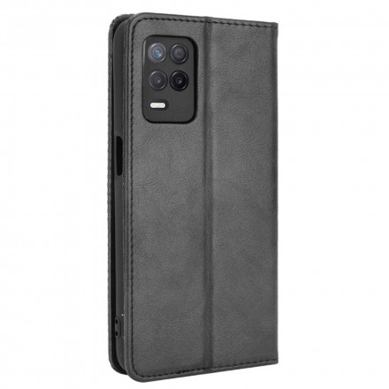 Flip Cover Realme 8 5G Effet Cuir Vintage Stylisé Flip Cover Realme 8 5G Effet Cuir Vintage Stylisé