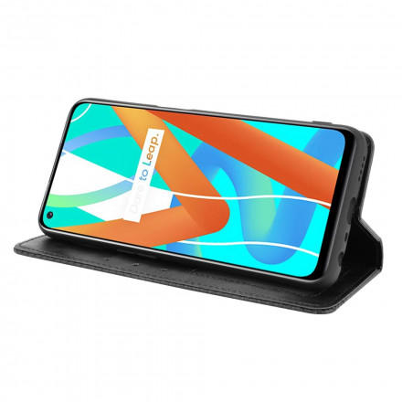 Flip Cover Realme 8 5G Effet Cuir Vintage Stylisé Flip Cover Realme 8 5G Effet Cuir Vintage Stylisé