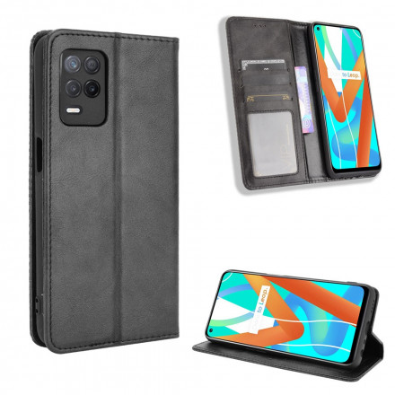 Flip Cover Realme 8 5G Effet Cuir Vintage Stylisé Flip Cover Realme 8 5G Effet Cuir Vintage Stylisé