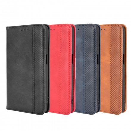 Flip Cover Realme 8 5G Effet Cuir Vintage Stylisé Flip Cover Realme 8 5G Effet Cuir Vintage Stylisé
