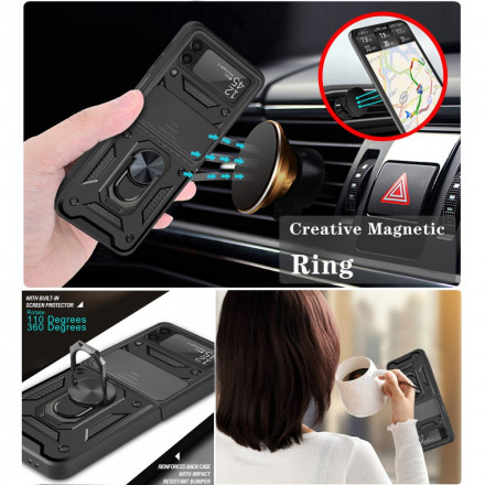 Coque Samsung Galaxy Z Flip 3 5G Hybride avec Anneau-Support Coque Samsung Galaxy Z Flip 3 5G Hybride avec Anneau-Support