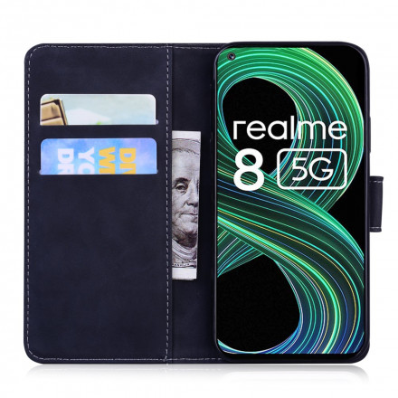 Housse Realme 8 5G Effet Cuir Monochrome Housse Realme 8 5G Effet Cuir Monochrome