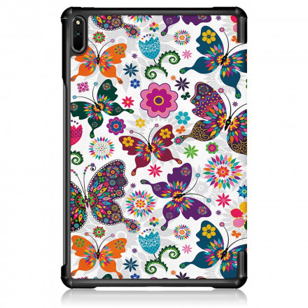 Smart Case Huawei MatePad 11 (2021) Papillons et Fleurs Rétros