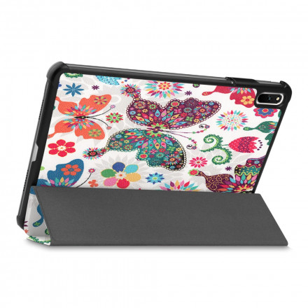 Smart Case Huawei MatePad 11 (2021) Papillons et Fleurs Rétros