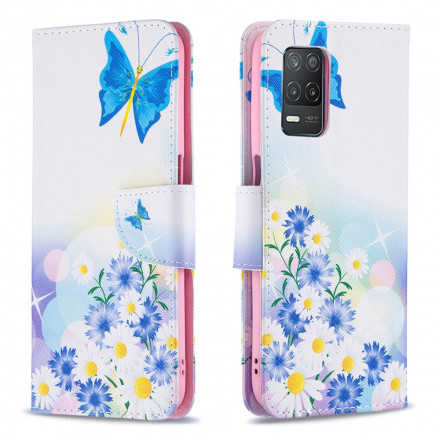 Housse Realme 8 5G Papillons et Fleurs Peints