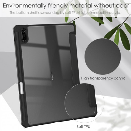 Smart Case Huawei MatePad 11 (2021) Simili Cuir et Dos Transparent Smart Case Huawei MatePad 11 (2021) Simili Cuir et Dos Transparent