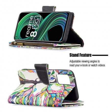 Housse Realme 8 5G Poche Zippée Arbre Housse Realme 8 5G Poche Zippée Arbre