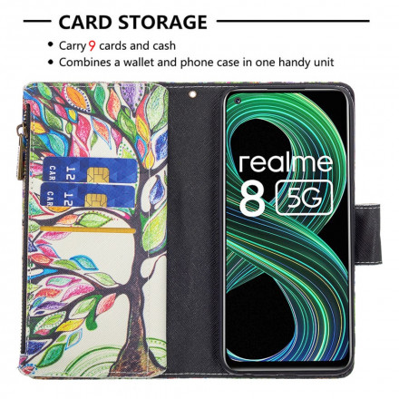 Housse Realme 8 5G Poche Zippée Arbre