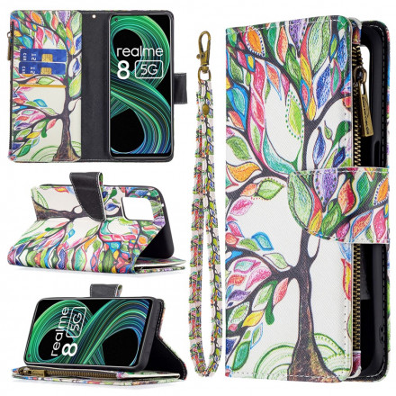 Housse Realme 8 5G Poche Zippée Arbre Housse Realme 8 5G Poche Zippée Arbre