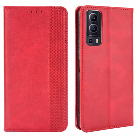 Flip Cover Vivo Y72 5G Effet Cuir Vintage Stylisé Flip Cover Vivo Y72 5G Effet Cuir Vintage Stylisé