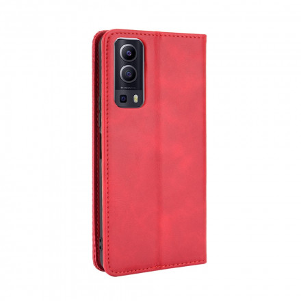 Flip Cover Vivo Y72 5G Effet Cuir Vintage Stylisé Flip Cover Vivo Y72 5G Effet Cuir Vintage Stylisé