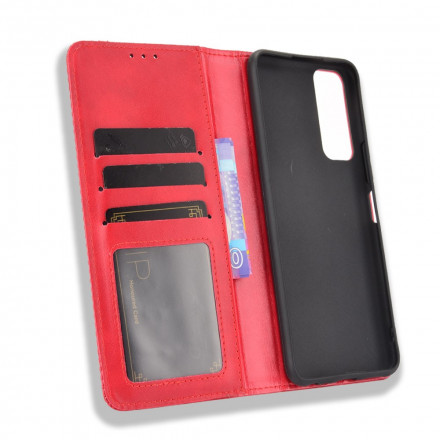 Flip Cover Vivo Y72 5G Effet Cuir Vintage Stylisé Flip Cover Vivo Y72 5G Effet Cuir Vintage Stylisé