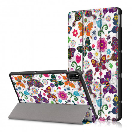Smart Case Huawei MatePad New Renforcée Papillons et Fleurs Rétros Smart Case Huawei MatePad New Renforcée Papillons et Fleurs Rétros