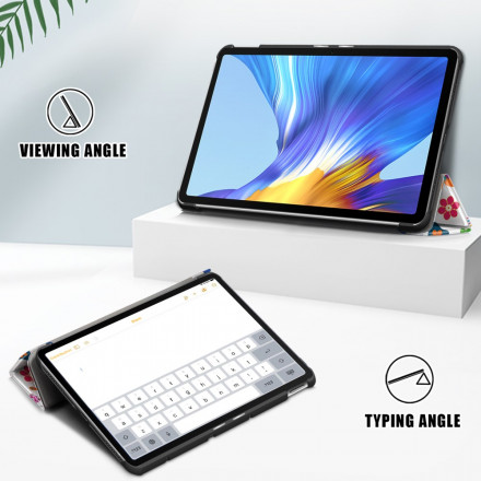 Smart Case Huawei MatePad New Renforcée Papillons et Fleurs Rétros Smart Case Huawei MatePad New Renforcée Papillons et Fleurs Rétros