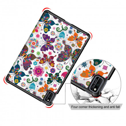 Smart Case Huawei MatePad New Renforcée Papillons et Fleurs Rétros Smart Case Huawei MatePad New Renforcée Papillons et Fleurs Rétros