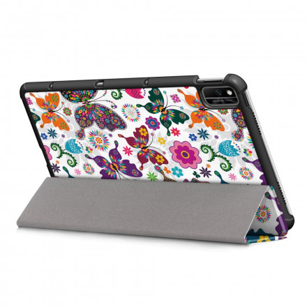 Smart Case Huawei MatePad New Renforcée Papillons et Fleurs Rétros Smart Case Huawei MatePad New Renforcée Papillons et Fleurs Rétros