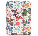 Smart Case iPad Mini 6 (2021) Porte-Stylet Fleurs Vintages