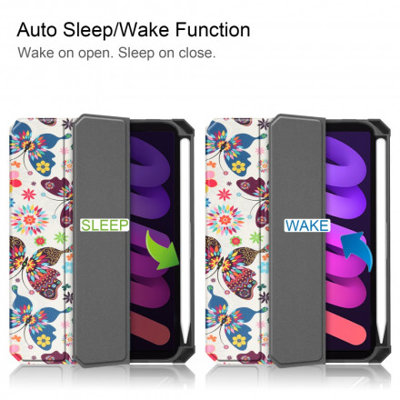 Smart Case iPad Mini 6 (2021) Porte-Stylet Fleurs Vintages Smart Case iPad Mini 6 (2021) Porte-Stylet Fleurs Vintages