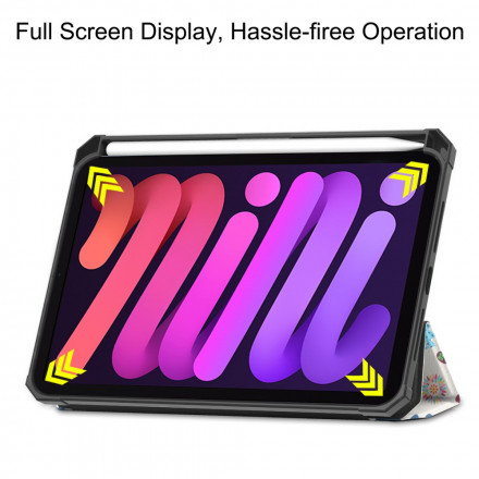 Smart Case iPad Mini 6 (2021) Porte-Stylet Fleurs Vintages Smart Case iPad Mini 6 (2021) Porte-Stylet Fleurs Vintages