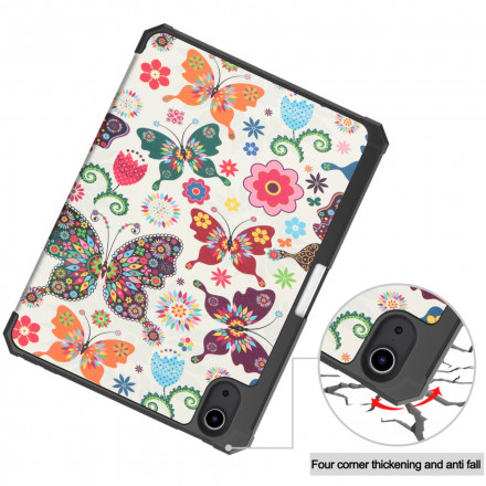 Smart Case iPad Mini 6 (2021) Porte-Stylet Fleurs Vintages