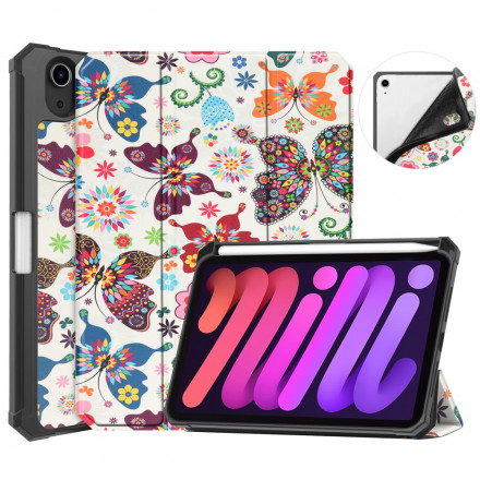 Smart Case iPad Mini 6 (2021) Porte-Stylet Fleurs Vintages Smart Case iPad Mini 6 (2021) Porte-Stylet Fleurs Vintages