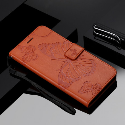 Housse Oppo Reno 6 5G Papillons Géants à Lanière Housse Oppo Reno 6 5G Papillons Géants à Lanière