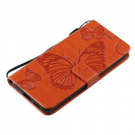 Housse Oppo Reno 6 5G Papillons Géants à Lanière Housse Oppo Reno 6 5G Papillons Géants à Lanière
