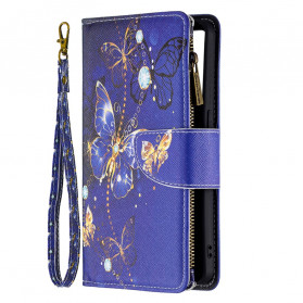 Housse Oppo Reno 6 5G Poche Zippée Papillons