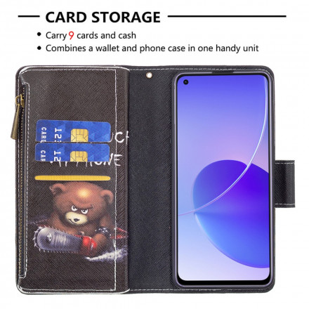 Housse Oppo Reno 6 5G Poche Zippée Ours