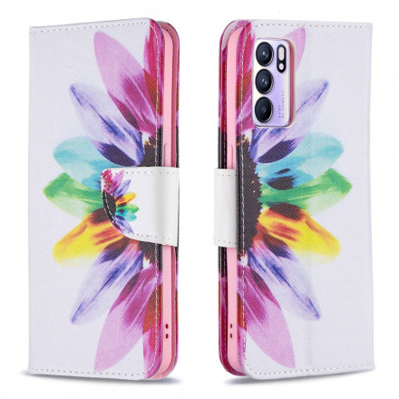 Housse Oppo Reno 6 5G Fleur Aquarelle Housse Oppo Reno 6 5G Fleur Aquarelle