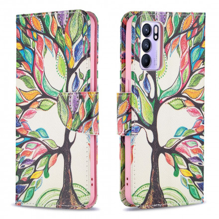 Housse Oppo Reno 6 5G Arbre Coloré