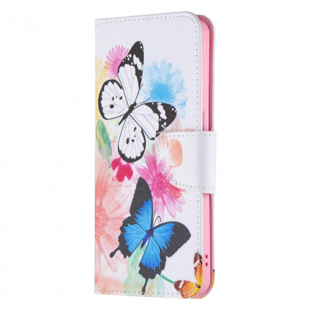 Housse Oppo Reno 6 5G Papillons et Fleurs Peints Housse Oppo Reno 6 5G Papillons et Fleurs Peints