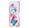 Housse Oppo Reno 6 5G Papillons et Fleurs Peints